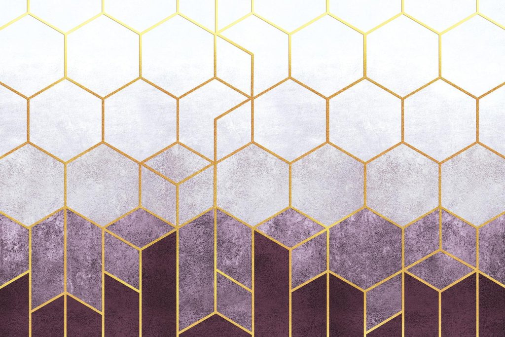 Purple and white hexagons