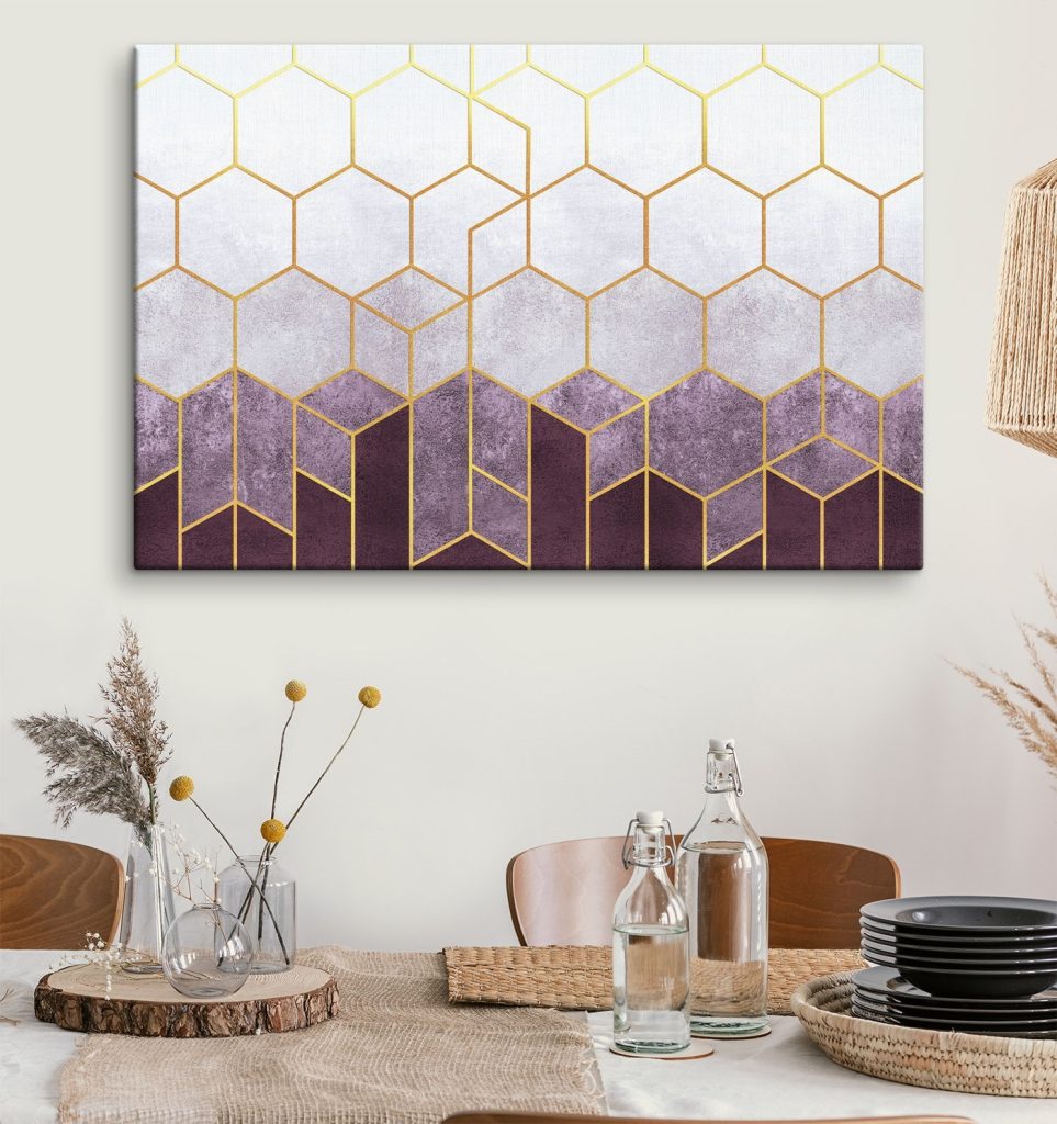 Purple and white hexagons