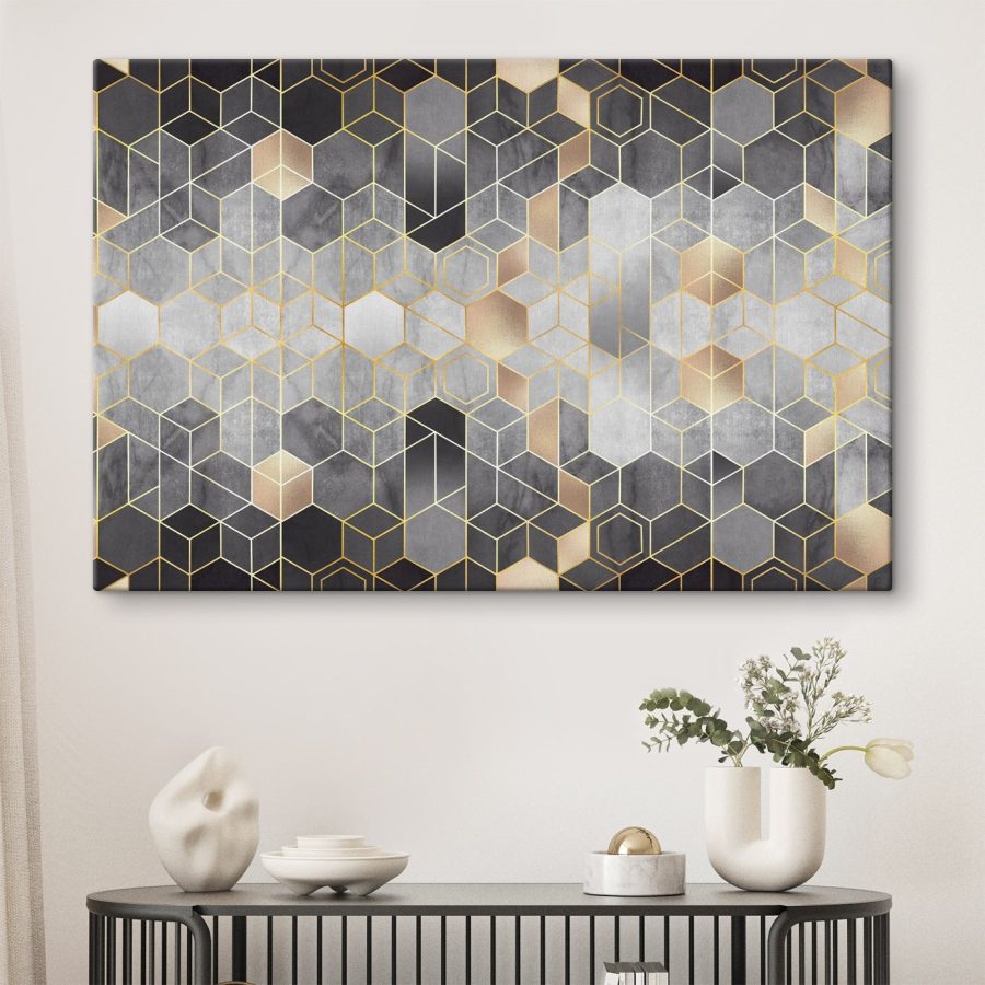 Geometryczne wzory w neutralnych odcieniach