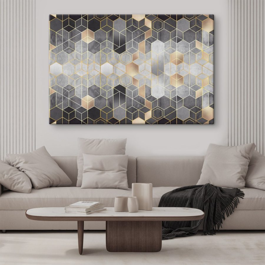 Geometryczne wzory w neutralnych odcieniach