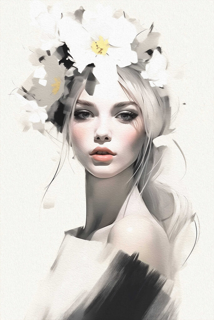 Woman with flowers in her hair