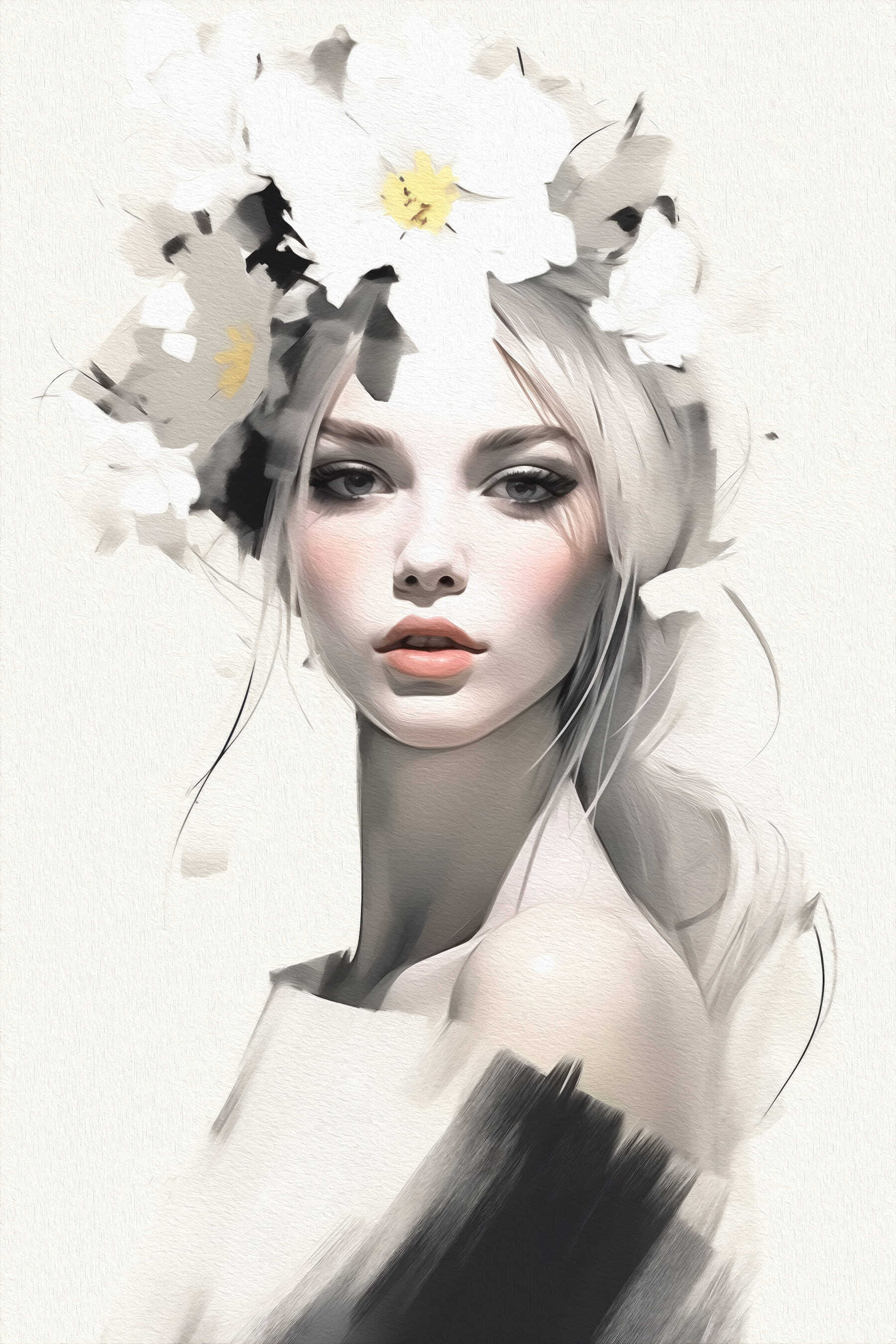 Woman with flowers in her hair