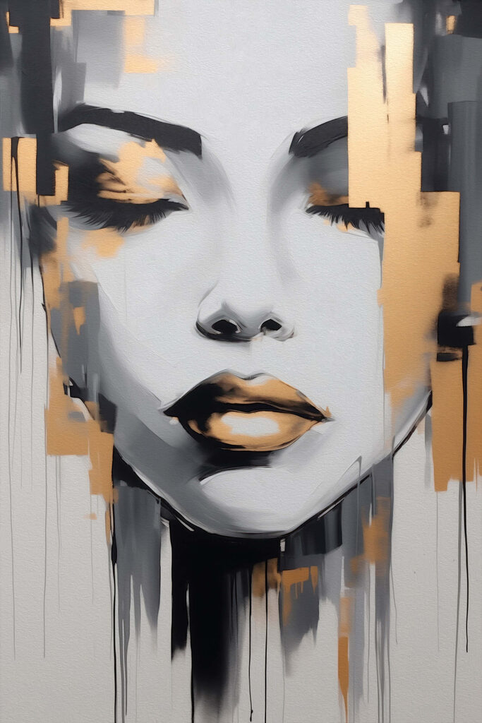 Painting of a woman's face Painting of a woman's face