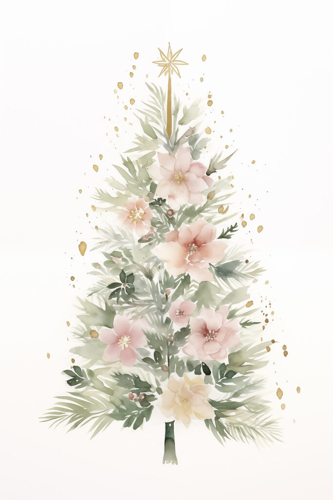 Watercolor painting of a christmas tree Watercolor painting of a christmas tree