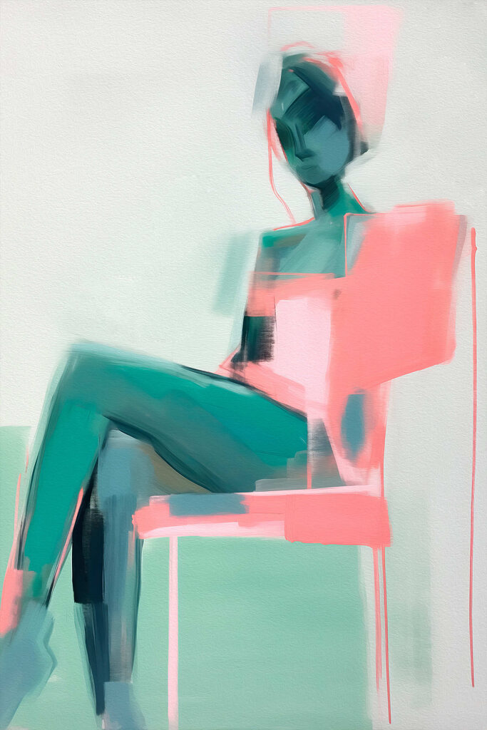Woman sitting in a chair