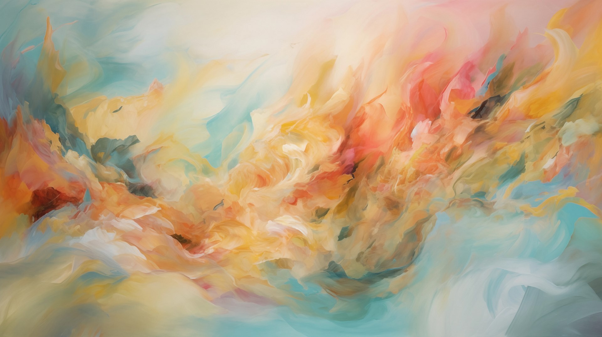 Colorful painting of a cloud of paint