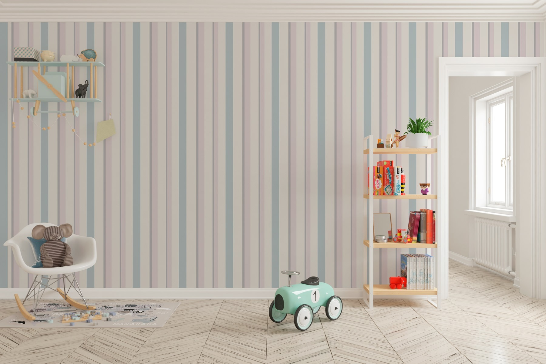 Stripes in soft, calm hues Stripes in soft, calm hues