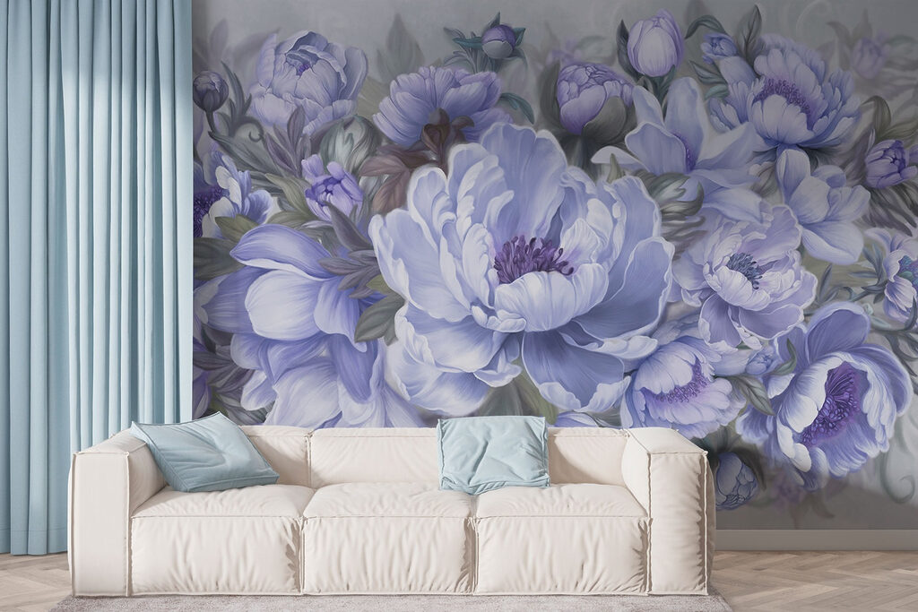 Painting of flowers and leaves