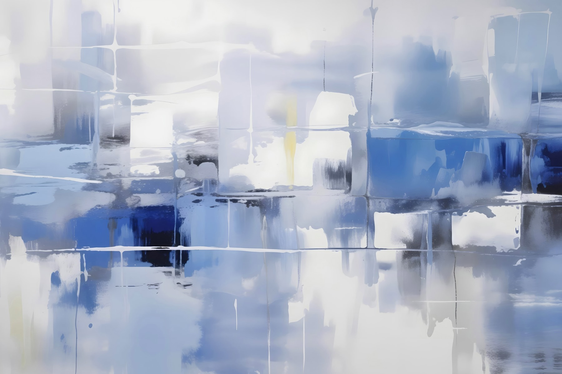 Blue and white wall