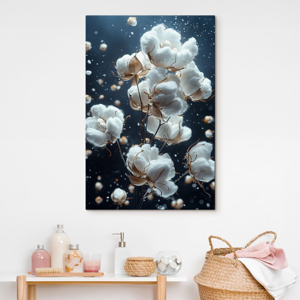 Cotton blossoms in soft motion