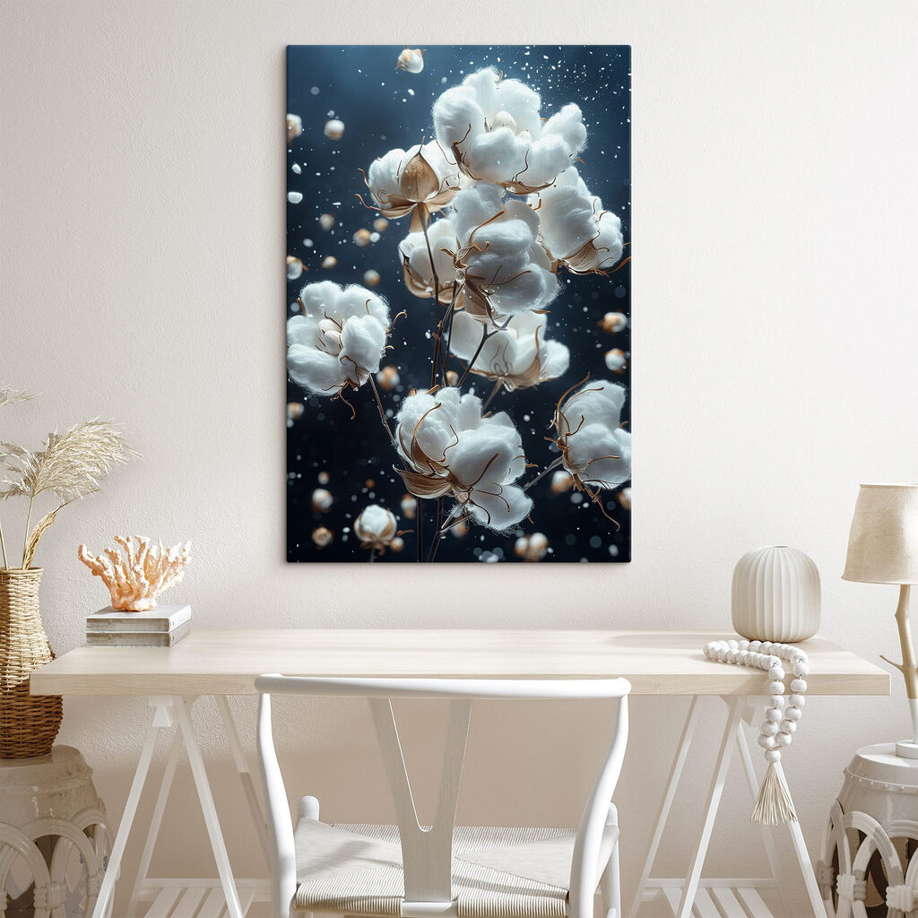 Cotton blossoms in soft motion