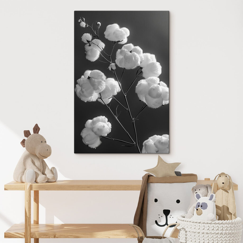 Plant with cotton balls Plant with cotton balls