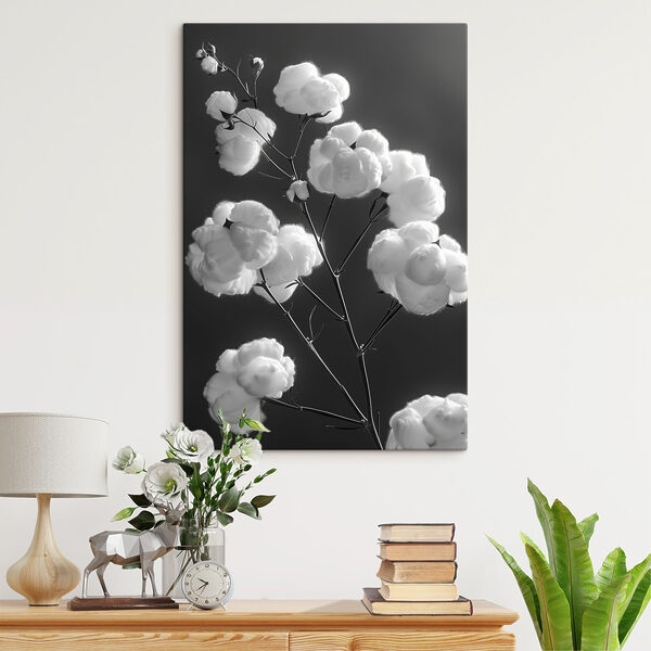 Plant with cotton balls Plant with cotton balls
