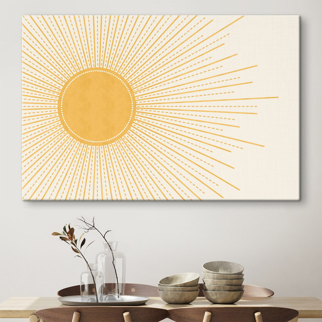 Sun with lines and dots