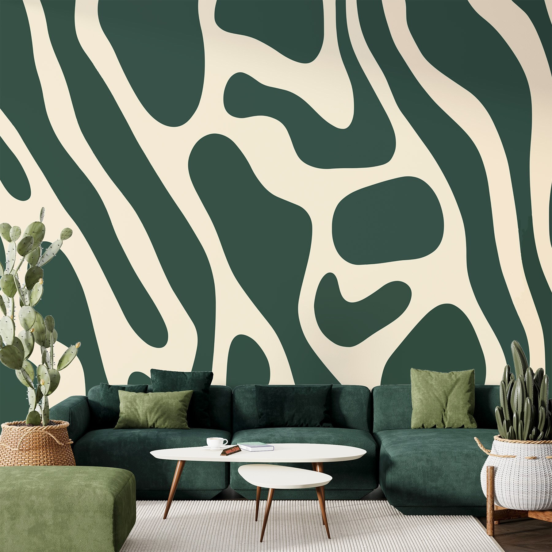 Flowing lines in muted tones