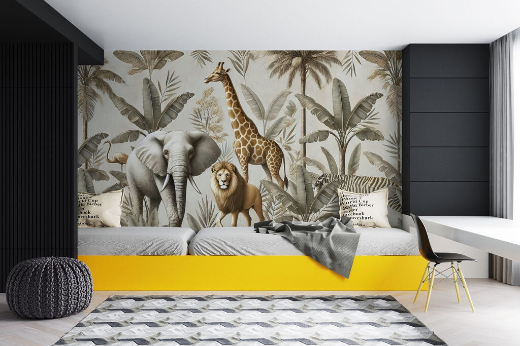 Wallpaper with animals and plants Wallpaper with animals and plants