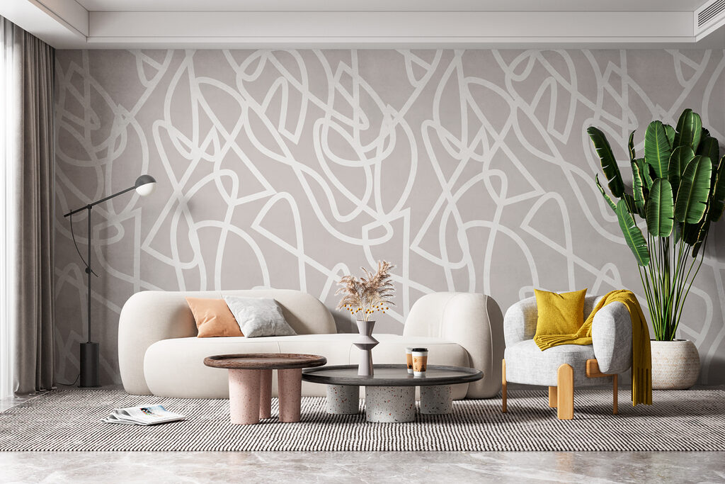 White lines on a gray background