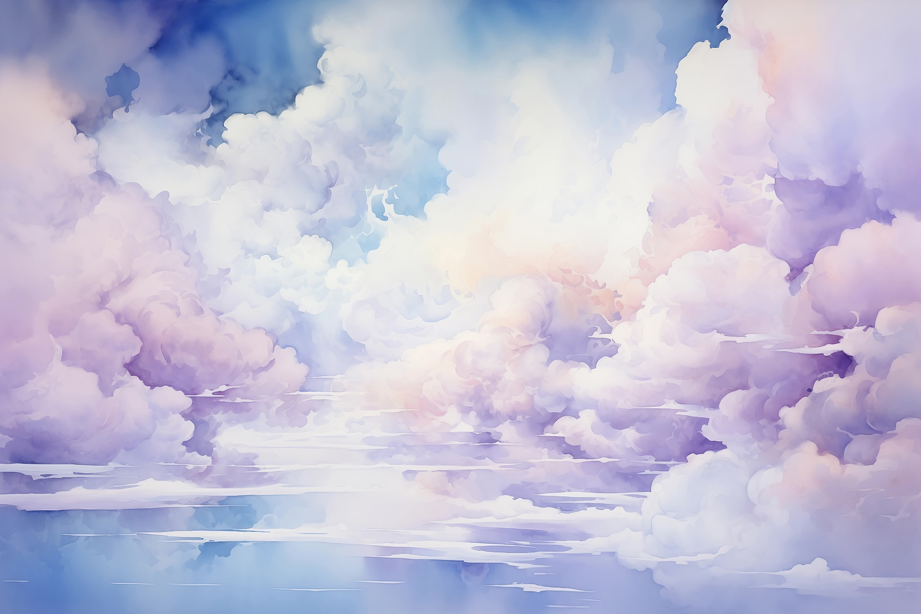 Watercolor painting of clouds