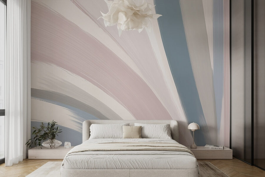 Soft colors blend in fluid strokes Soft colors blend in fluid strokes