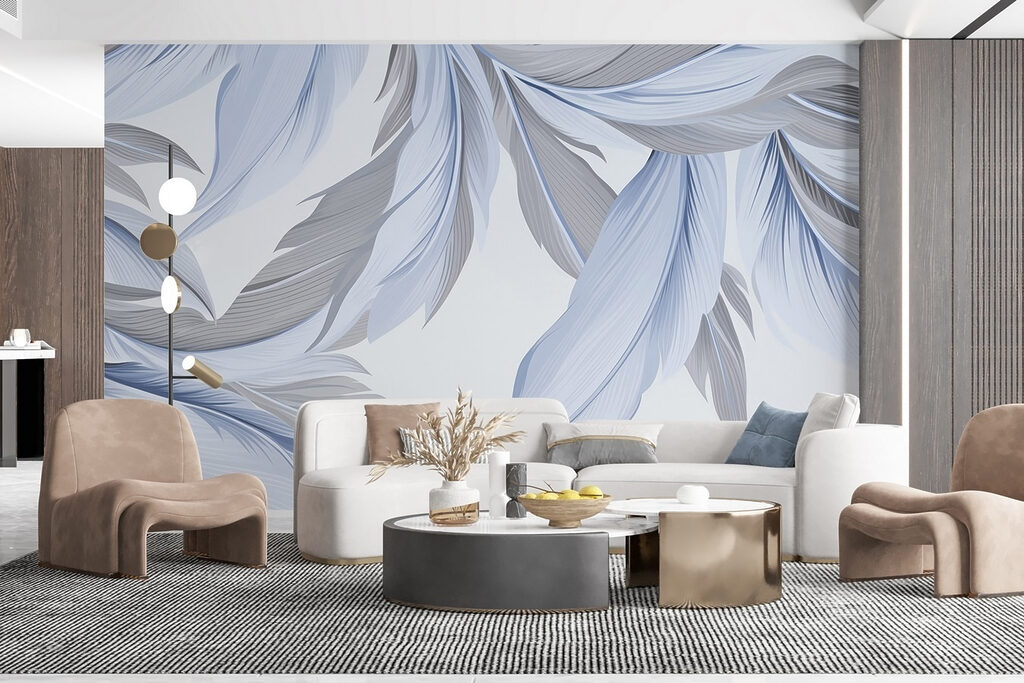 Soft hues of stylized feathers
