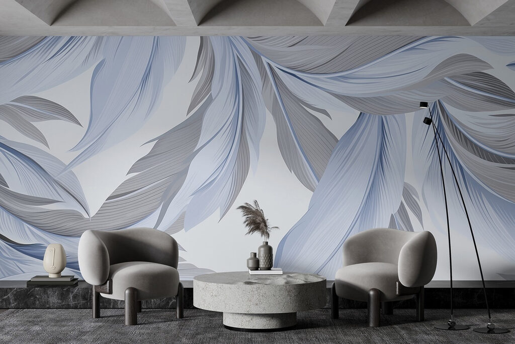 Soft hues of stylized feathers