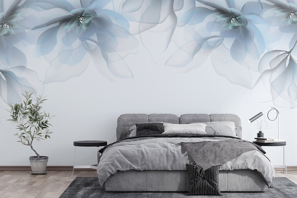 Group of flowers with white and blue flowers