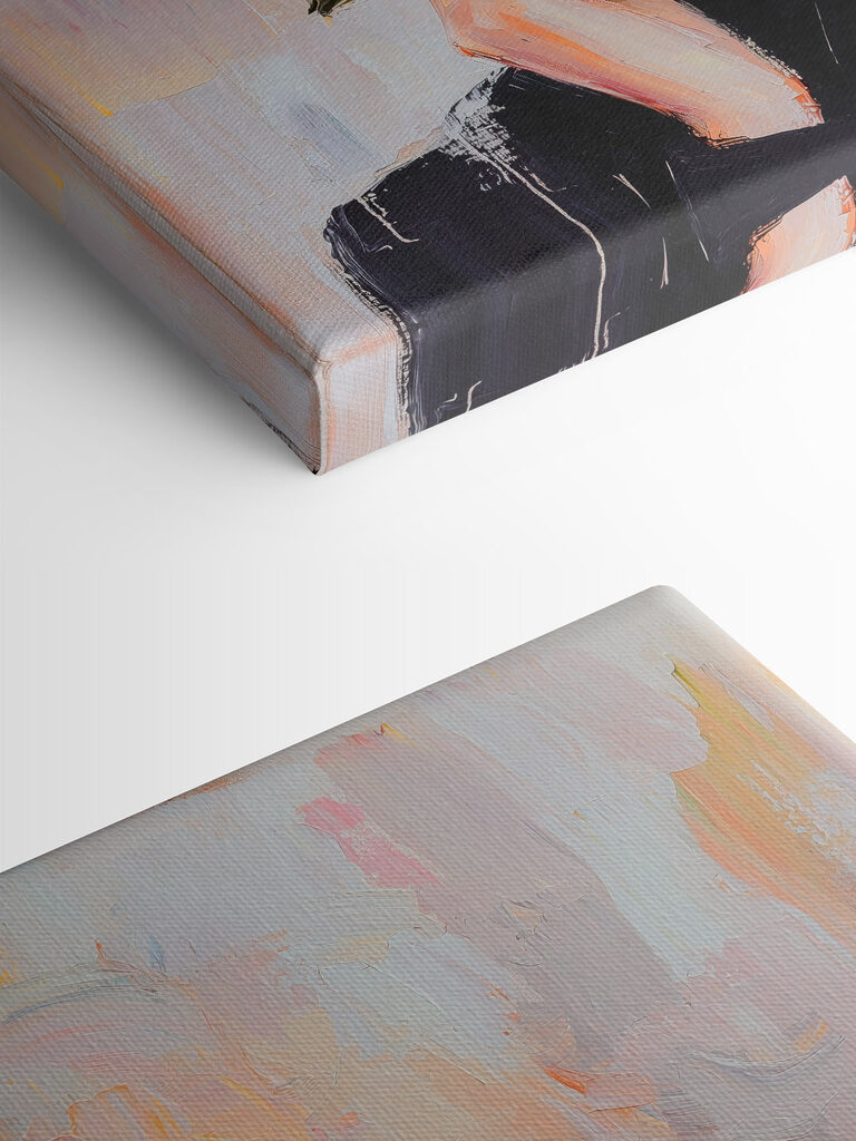 Painting of a woman holding flowers