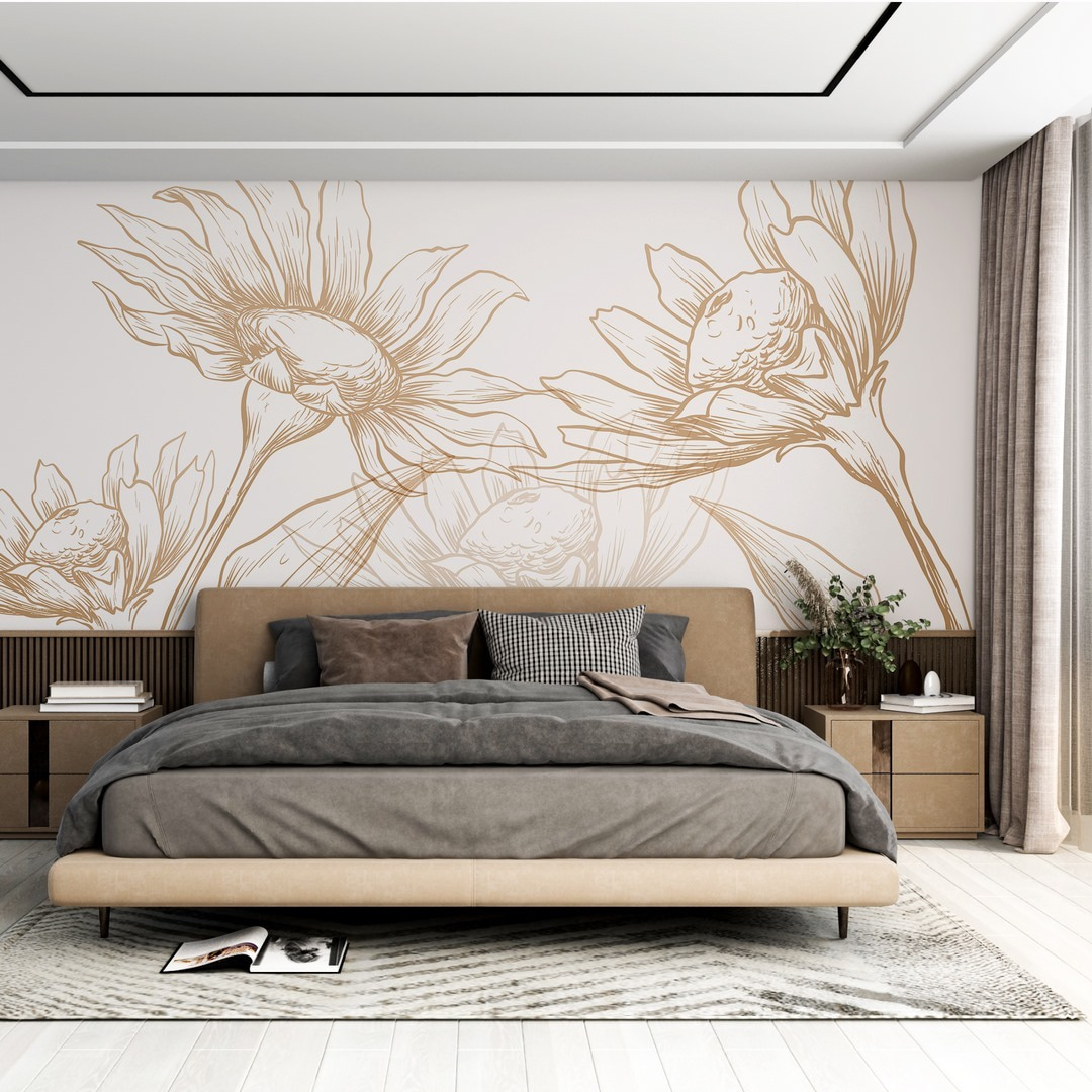 Drawing of flowers and leaves Drawing of flowers and leaves