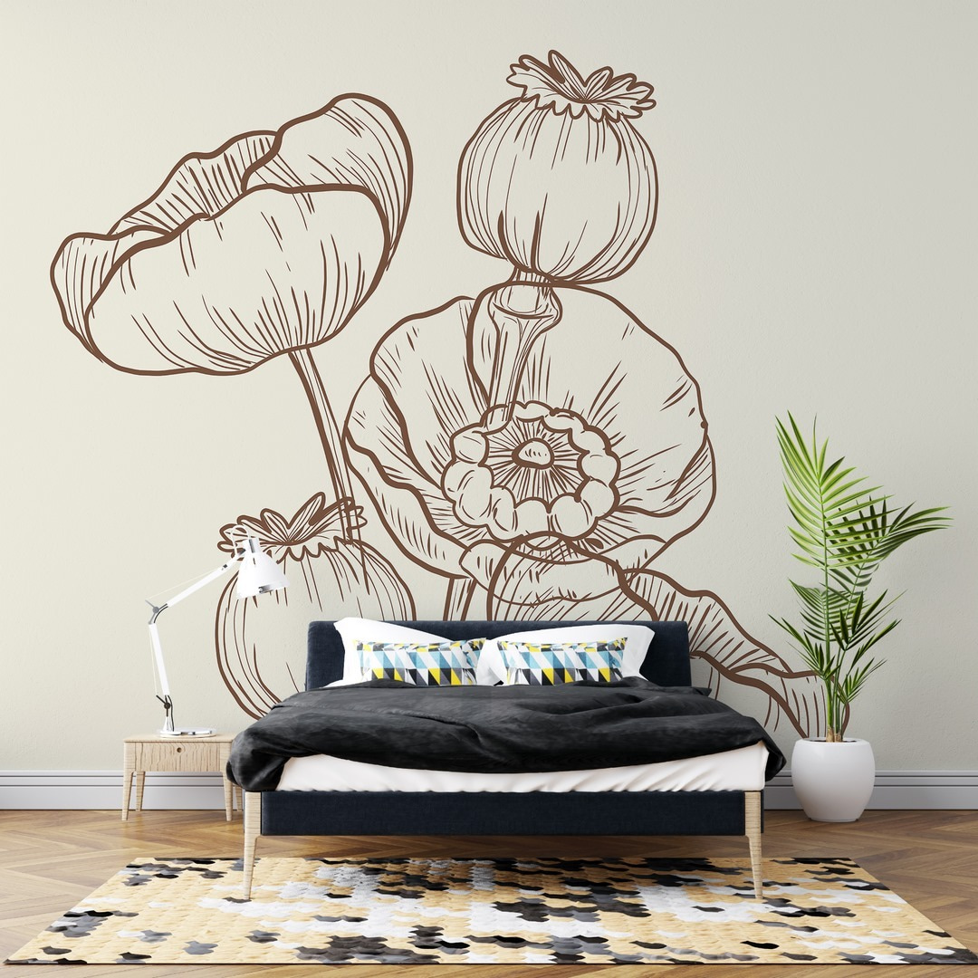 Drawing of flowers on a white background Drawing of flowers on a white background