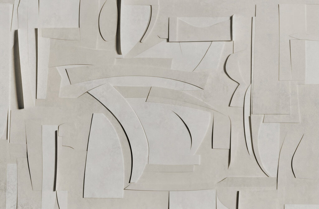 White paper cut out of various shapes