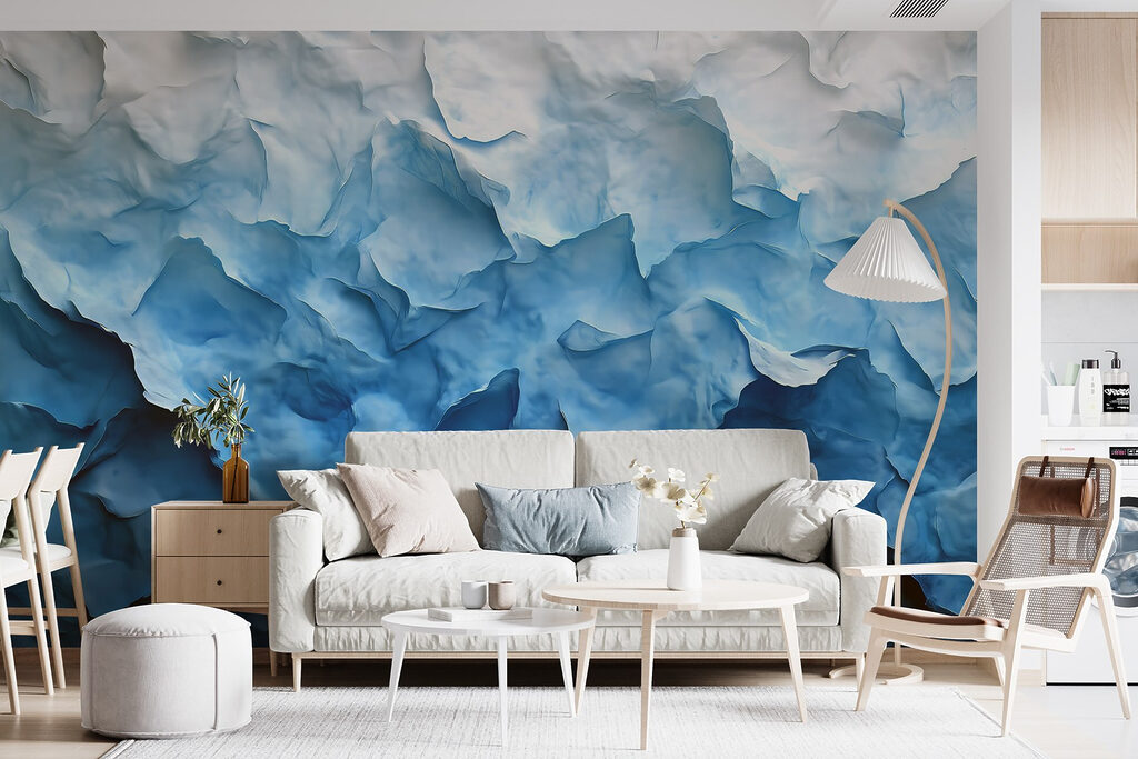 Mountains of textured icy hues