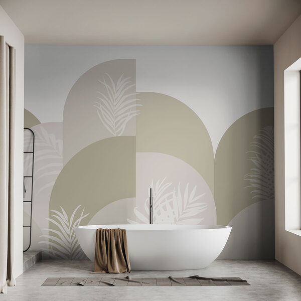 White leaves on a gray background