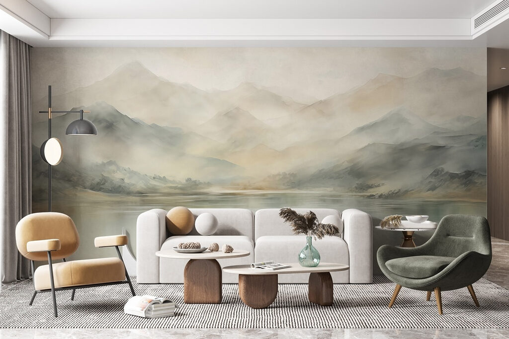 Water and mountains in the distance