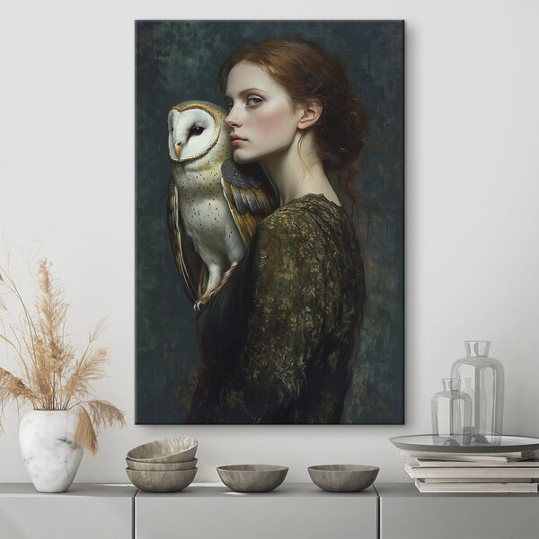 Woman holding an owl Woman holding an owl
