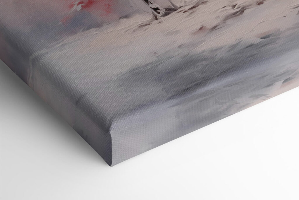 Painting of trees covered in snow Painting of trees covered in snow