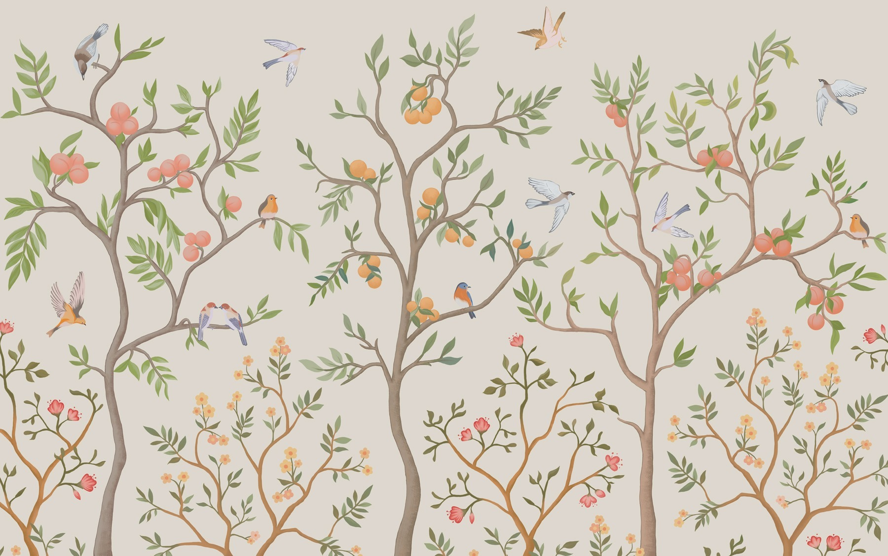 Wallpaper with birds and trees Wallpaper with birds and trees