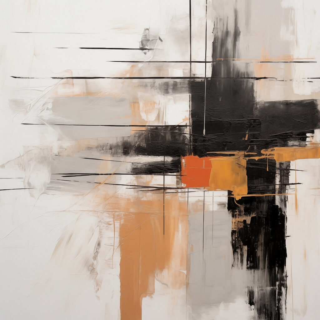 Painting of black and orange paint