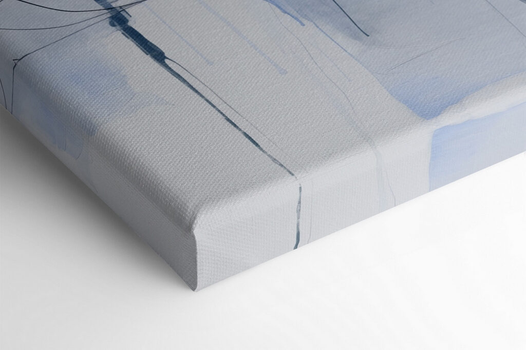 Painting of a blue and black square Painting of a blue and black square