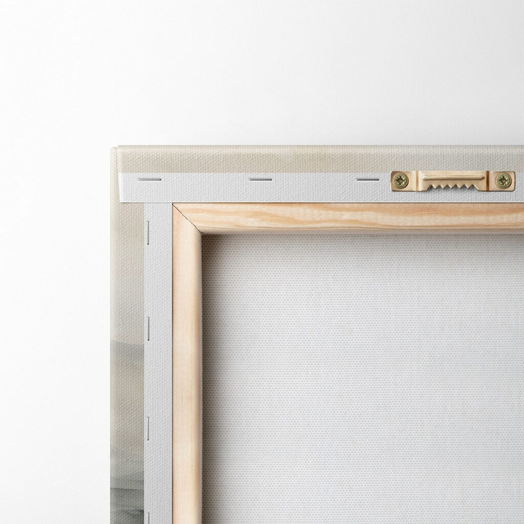 Watercolor of a lake with mountains in the distance