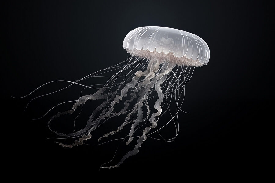 Meduza z długimi mackami