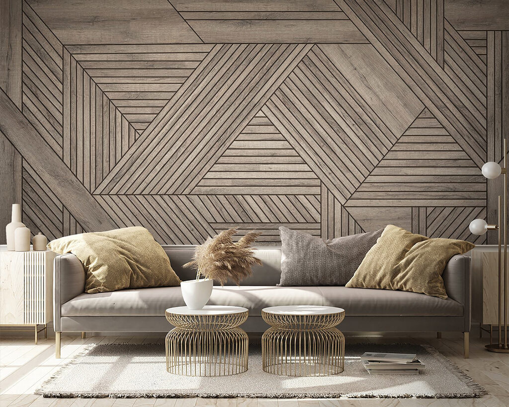 Wood floor with a pattern