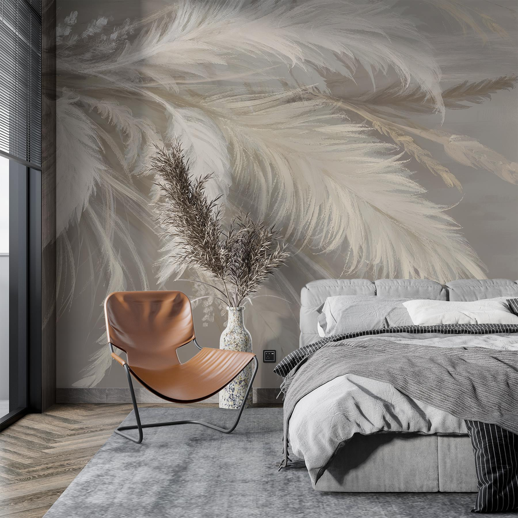 Delicate feathers in soft hues