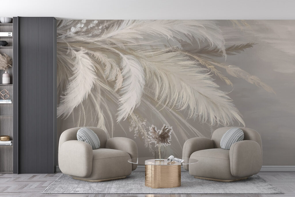 Delicate feathers in soft hues