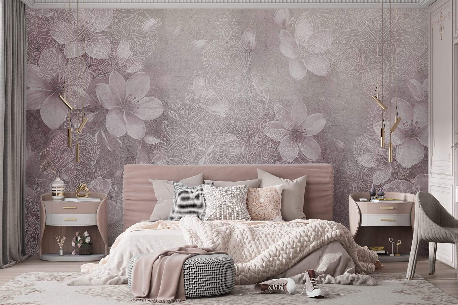 Delicate floral patterns in soft hues Delicate floral patterns in soft hues