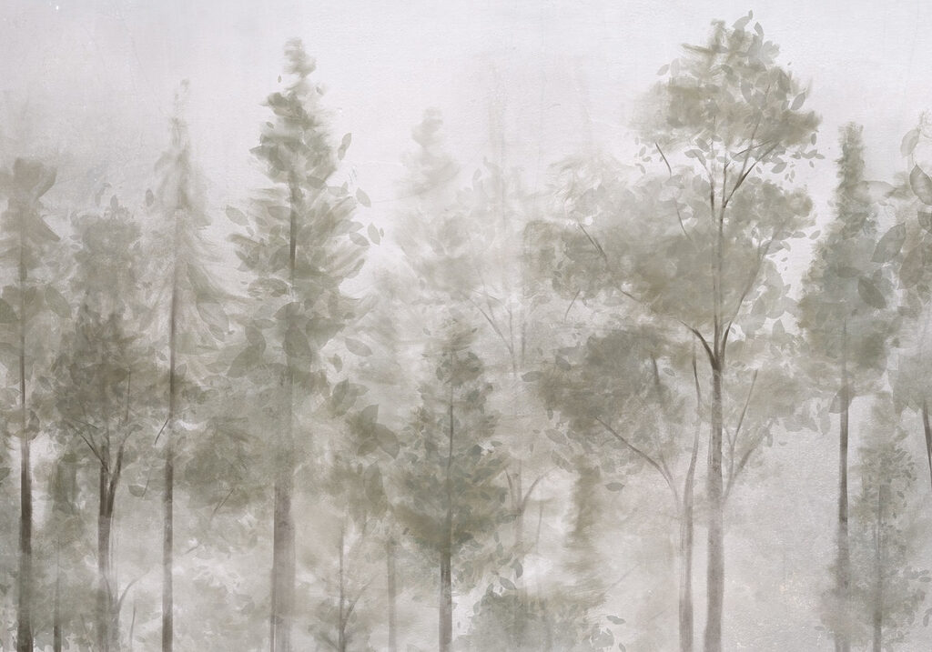 Group of trees in fog