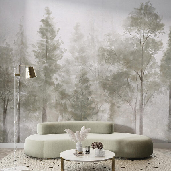 Group of trees in fog