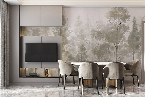 Group of trees in fog