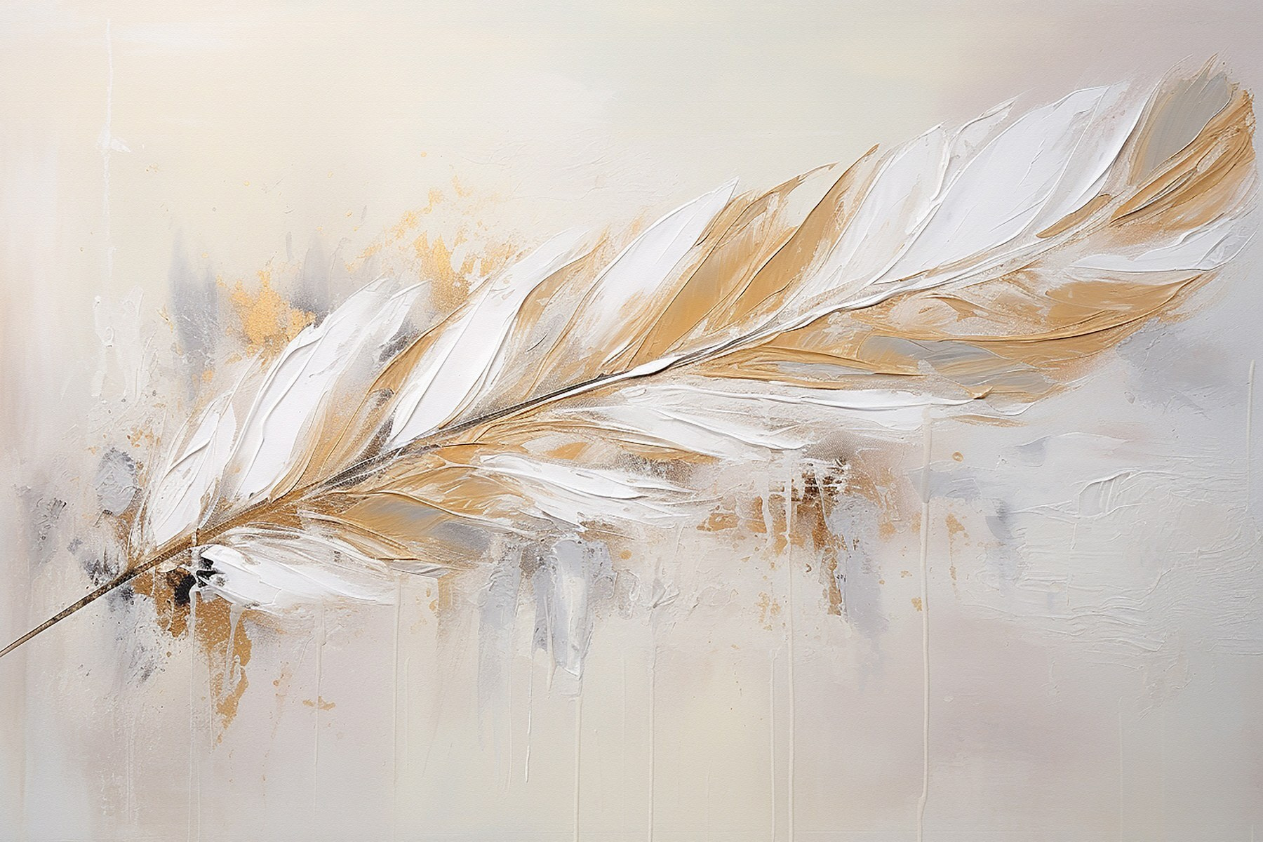 Delicate feather on a soft background