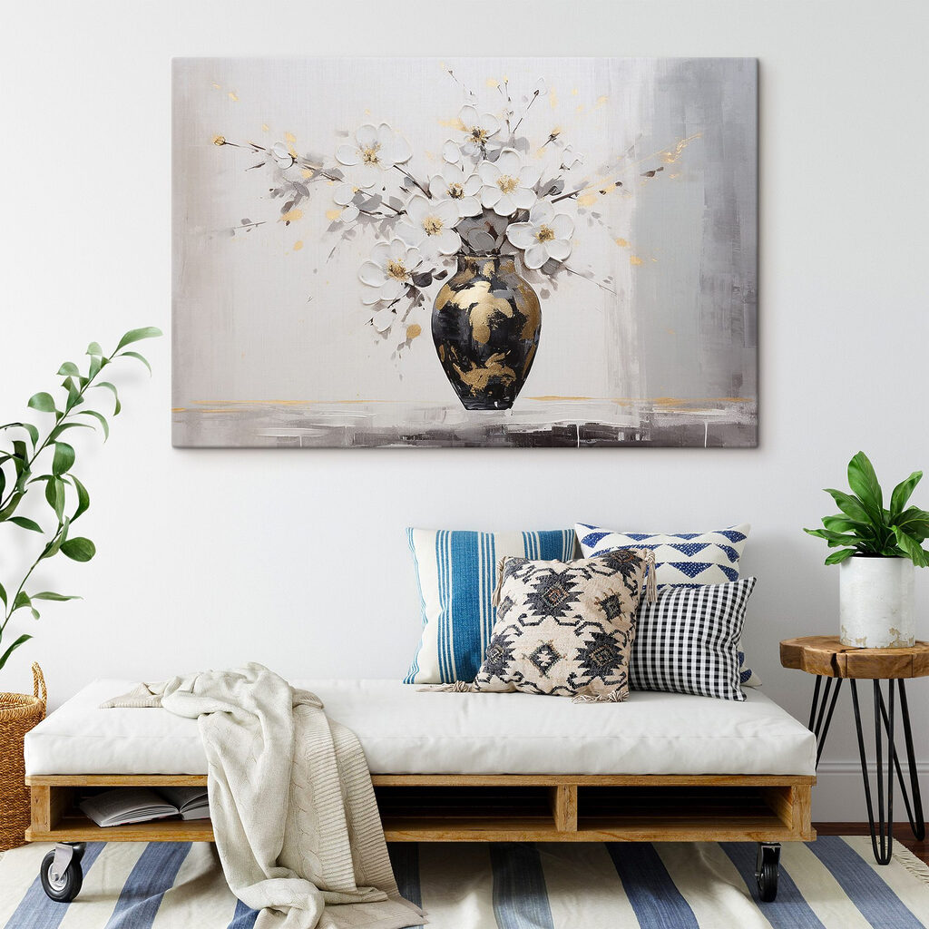 Painting of flowers in a vase Painting of flowers in a vase