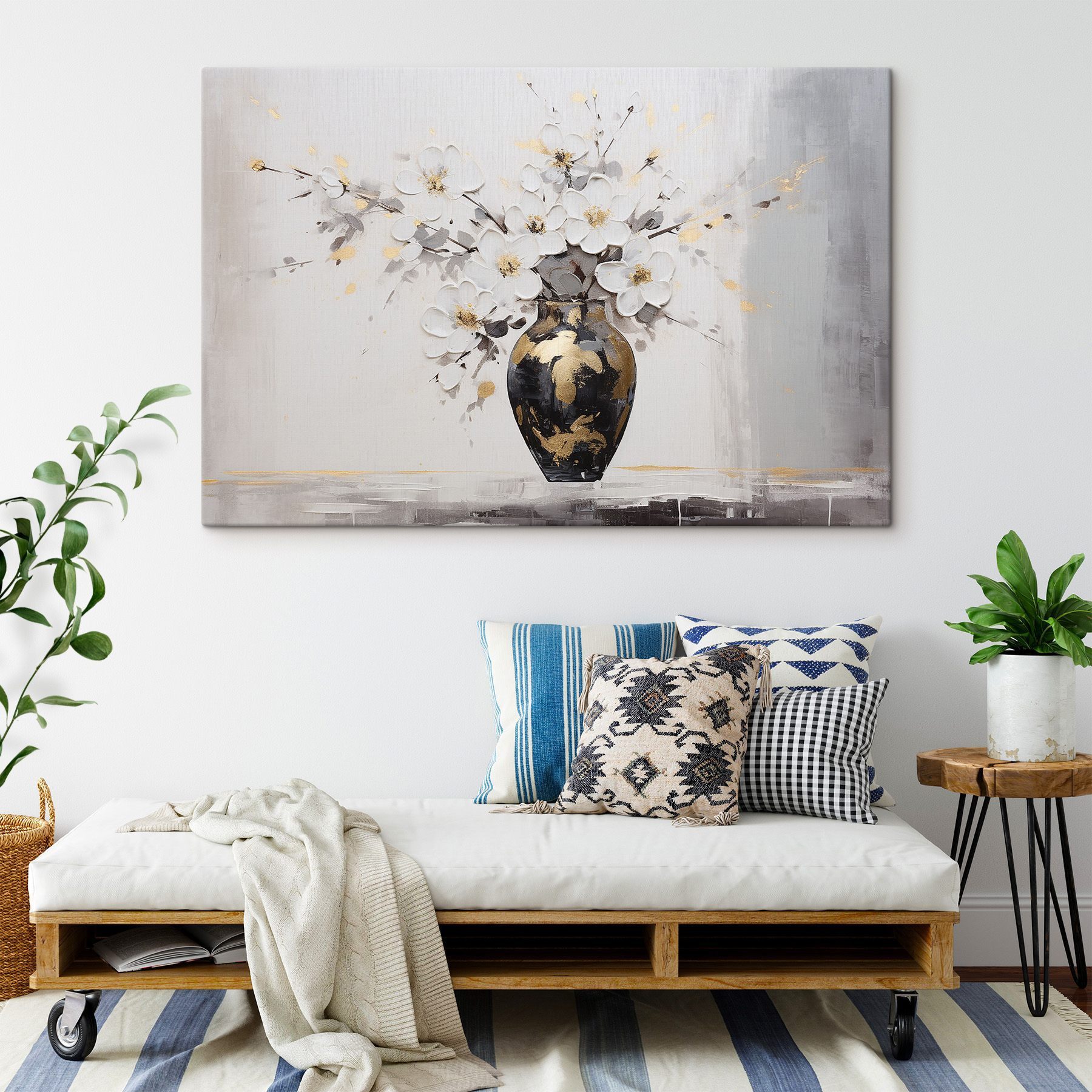Painting of flowers in a vase Painting of flowers in a vase